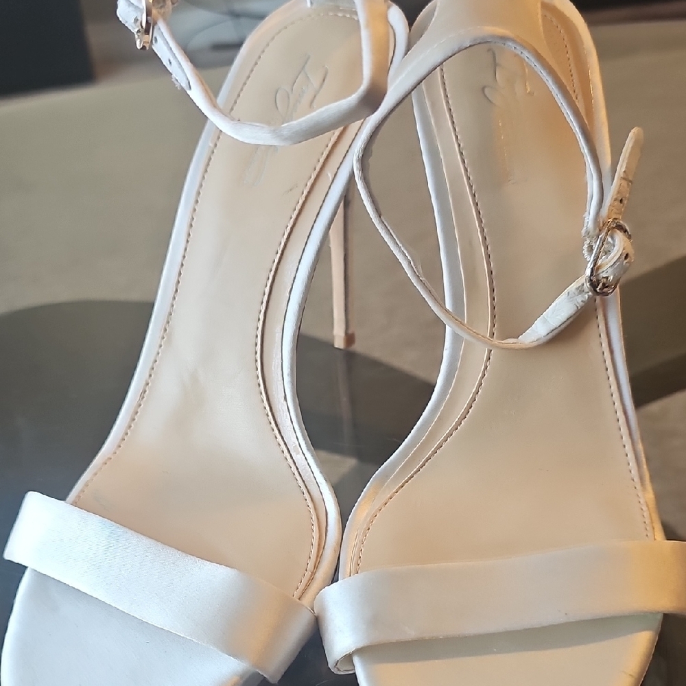 Elegant White Ankle Strap Heels